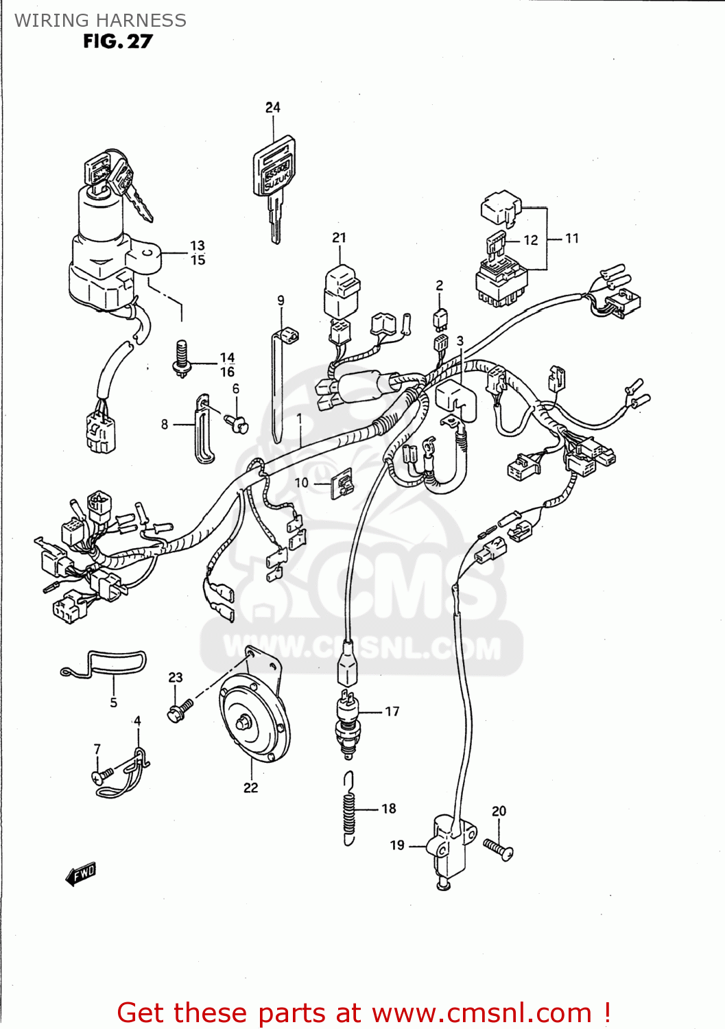 WIRING HARNESS GS500E 1991 (M) USA (E03)