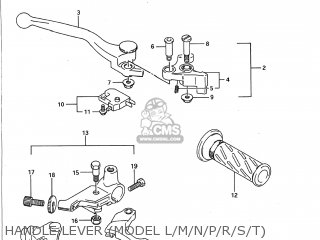 HANDLE LEVER (MODEL L/M/N/P/R/S/T) - GS500E 1991 (M) USA (E03)