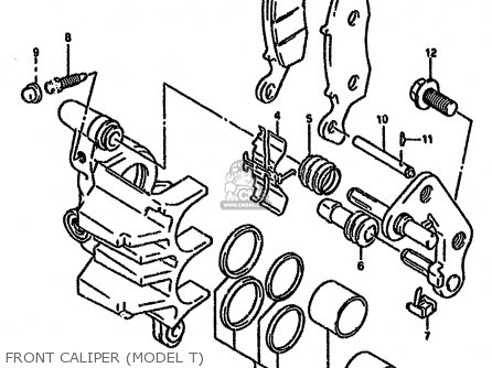 FRONT CALIPER (MODEL T) - GS500E 1992 (N) (E01 E02 E04 E16 E17 E18 E21 E22 E24 E25 E53)