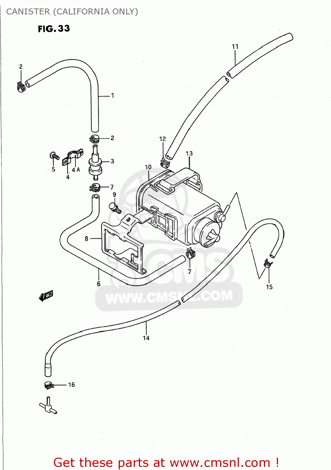 CANISTER (CALIFORNIA ONLY) GS500E 1992 (N) USA (E03)