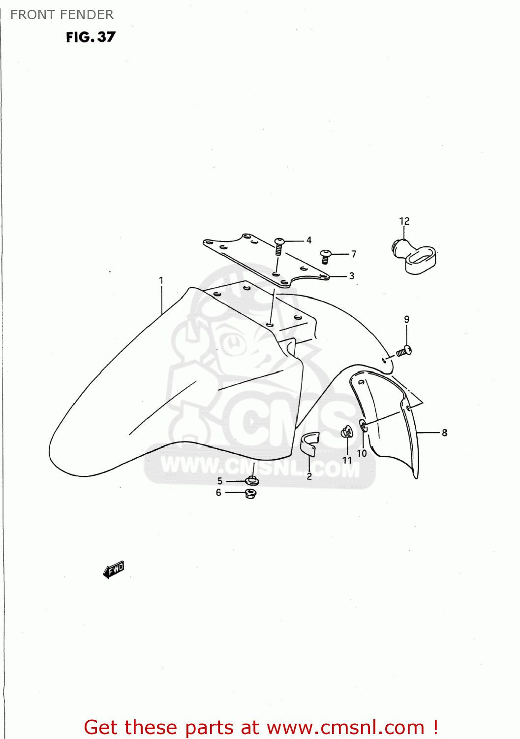 FRONT FENDER GS500E 1992 (N) USA (E03)