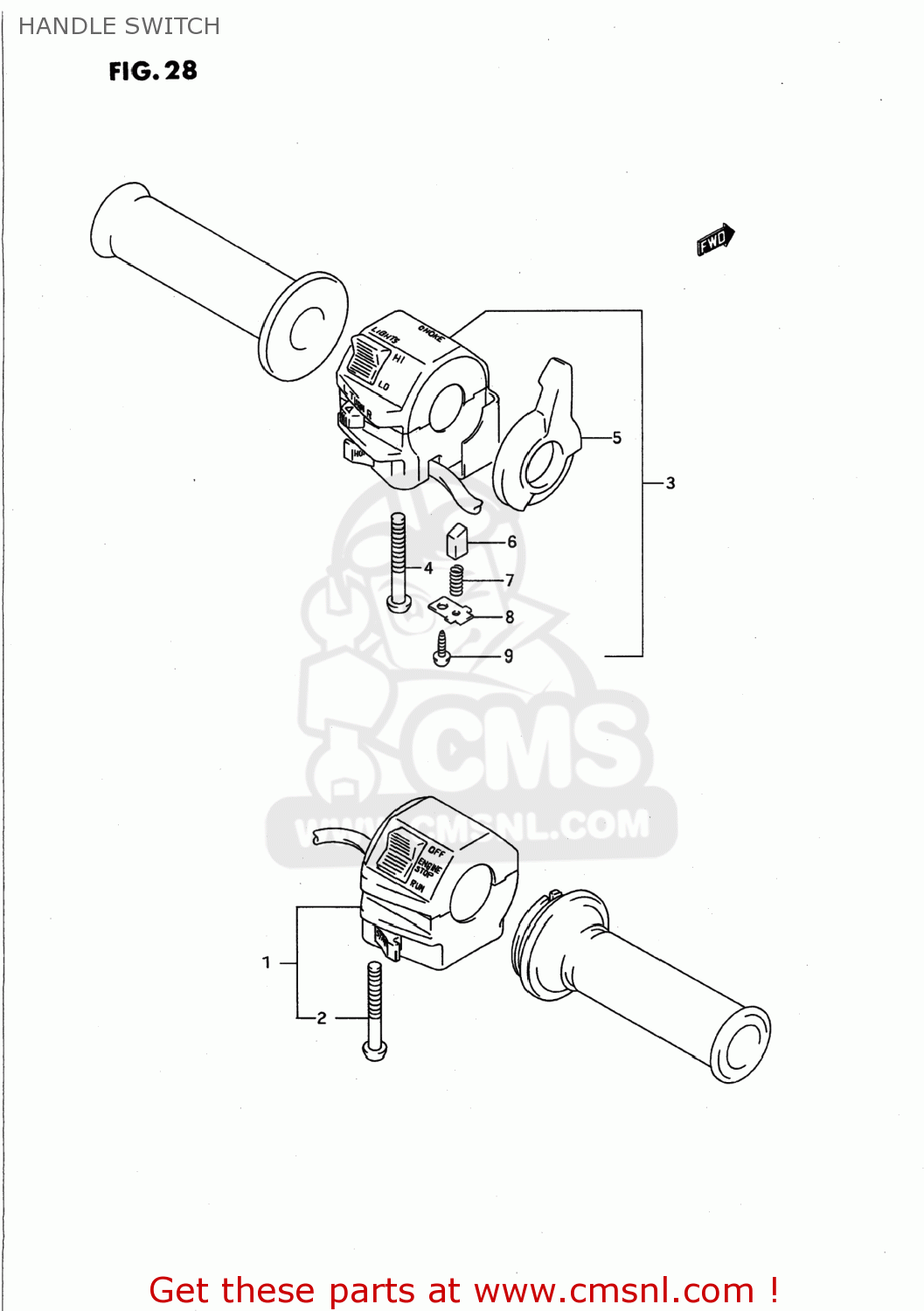 HANDLE SWITCH GS500E 1992 (N) USA (E03)