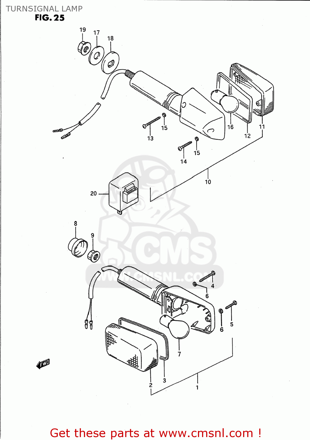 TURNSIGNAL LAMP GS500E 1992 (N) USA (E03)