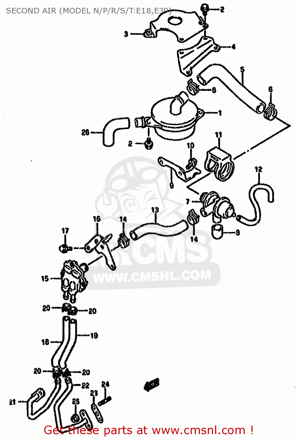SECOND AIR (MODEL N/P/R/S/T:E18,E39) GS500E 1993 (P) (E01 E02 E04 E18 E21 E22 E24 E25 E34 E53)