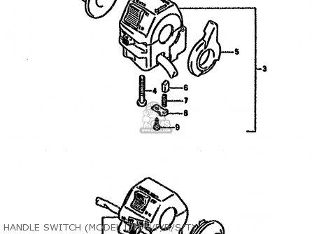 HANDLE SWITCH (MODEL L/M/N/P/R/S/T) - GS500E 1993 (P) (E01 E02 E04 E18 E21 E22 E24 E25 E34 E53)