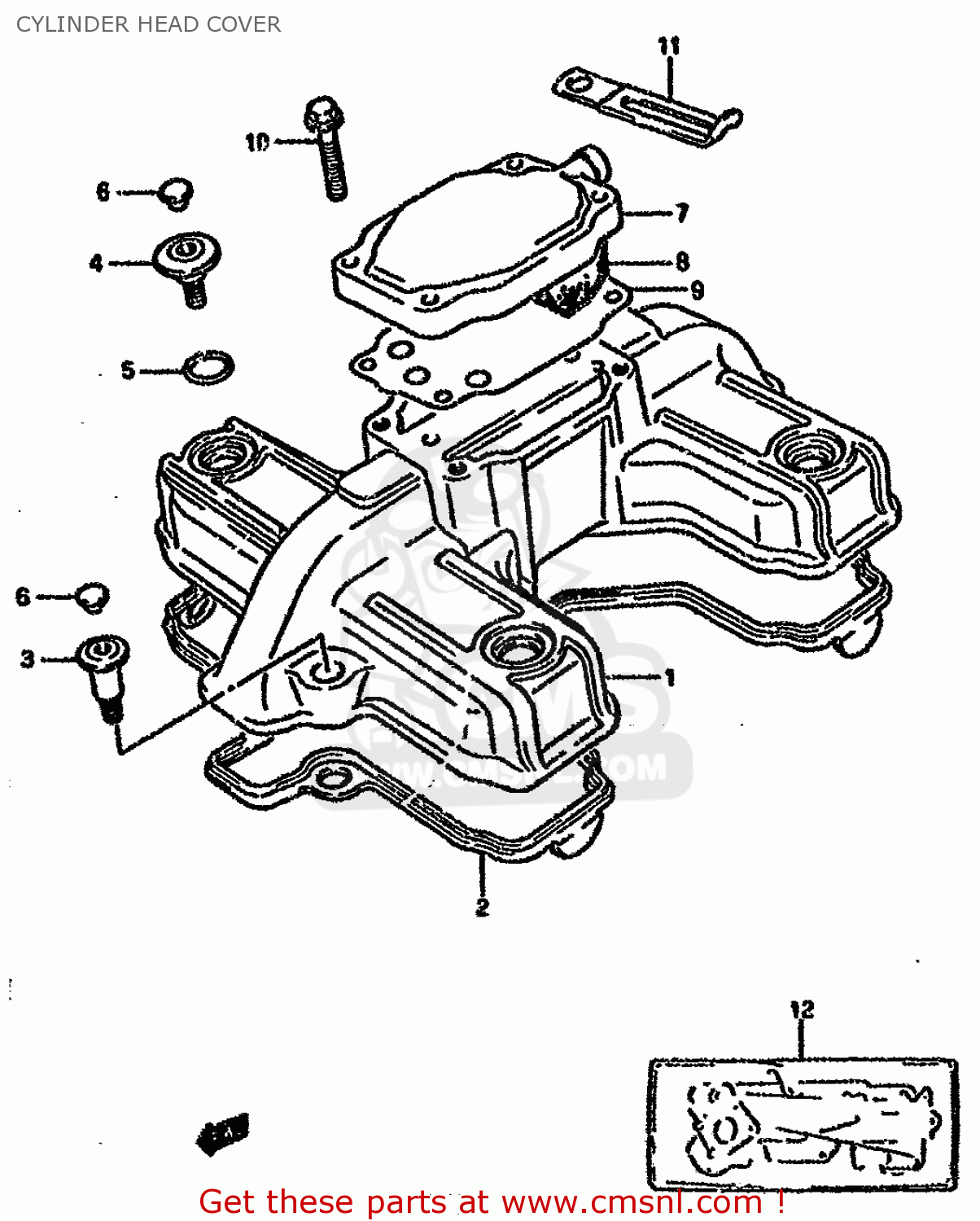 CYLINDER HEAD COVER GS500E 1994 (R) (E02 E04 E18 E21 E22 E24 E25 E34 E37 E53) / P9