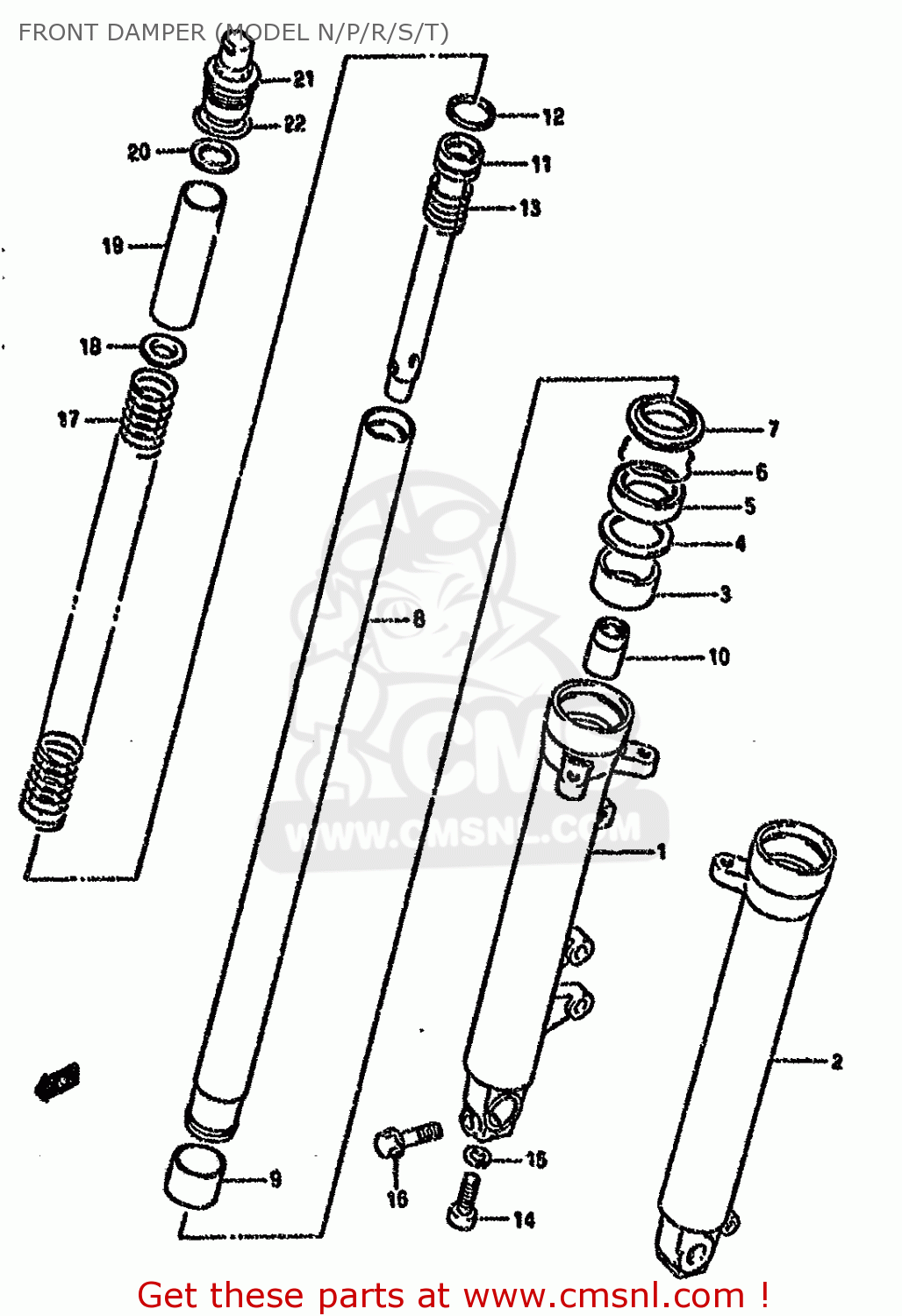 FRONT DAMPER (MODEL N/P/R/S/T) GS500E 1994 (R) (E02 E04 E18 E21 E22 E24 E25 E34 E37 E53) / P9