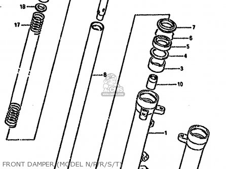 FRONT DAMPER (MODEL N/P/R/S/T) - GS500E 1994 (R) (E02 E04 E18 E21 E22 E24 E25 E34 E37 E53) / P9