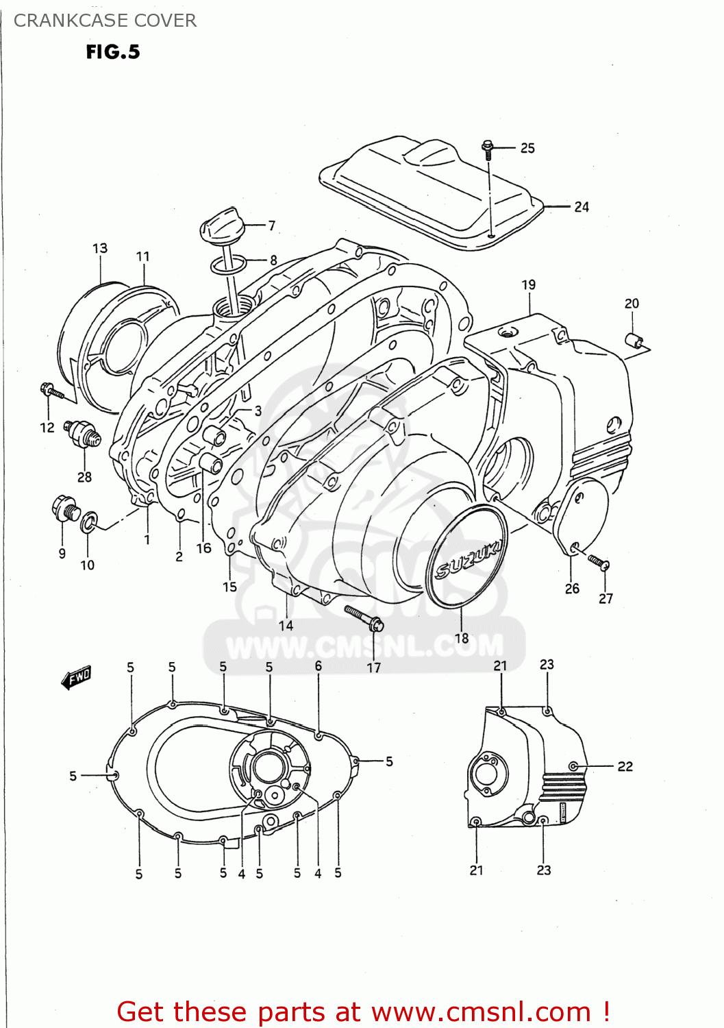 CRANKCASE COVER GS500E 1994 (R) USA (E03)