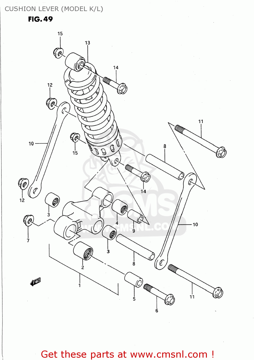 CUSHION LEVER (MODEL K/L) GS500E 1994 (R) USA (E03)