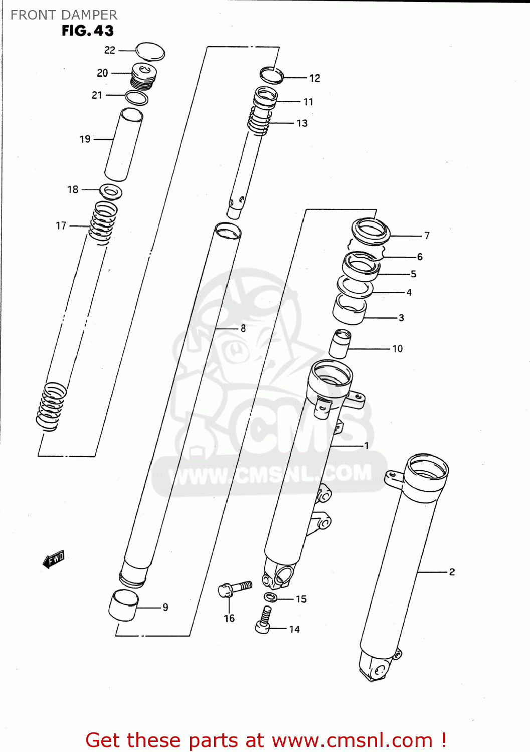 FRONT DAMPER GS500E 1994 (R) USA (E03)