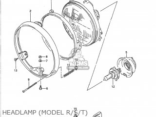 HEADLAMP (MODEL R/S/T) - GS500E 1994 (R) USA (E03)