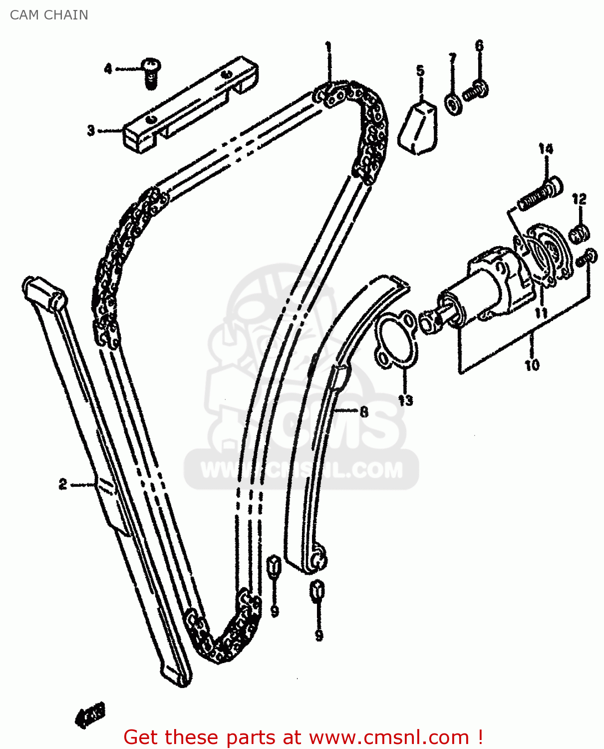 CAM CHAIN GS500E 1995 (S) (E02 E04 E22 E25 E34 E37) / P9
