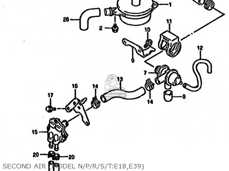 SECOND AIR (MODEL N/P/R/S/T:E18,E39) - GS500E 1995 (S) (E02 E04 E22 E25 E34 E37) / P9