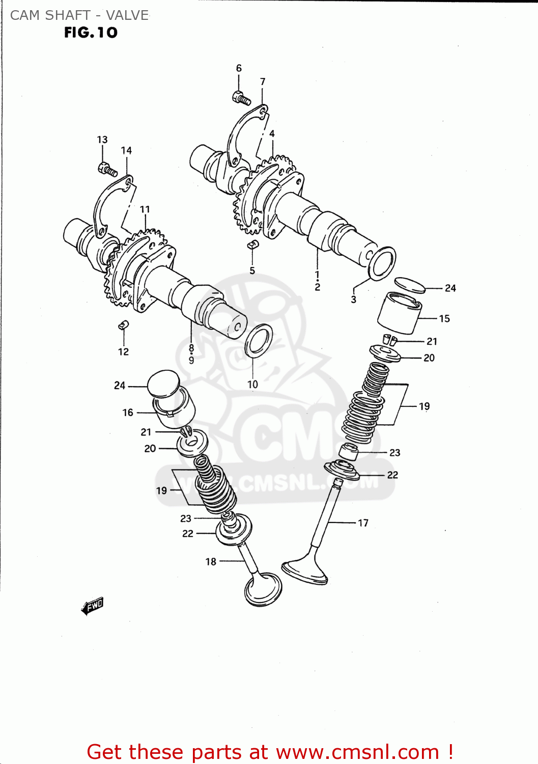 CAM SHAFT - VALVE GS500E 1995 (S) USA (E03)