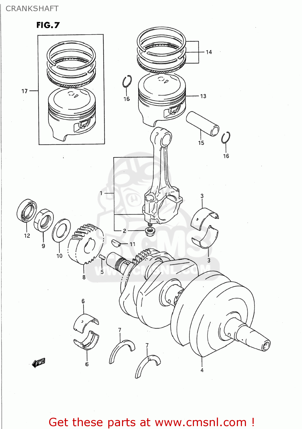 CRANKSHAFT GS500E 1995 (S) USA (E03)
