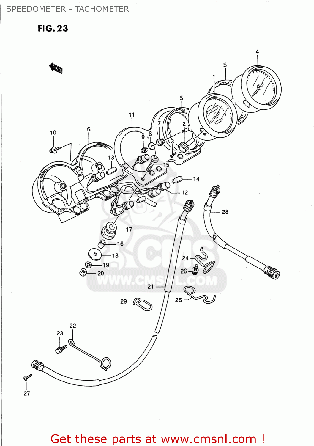 SPEEDOMETER - TACHOMETER GS500E 1995 (S) USA (E03)