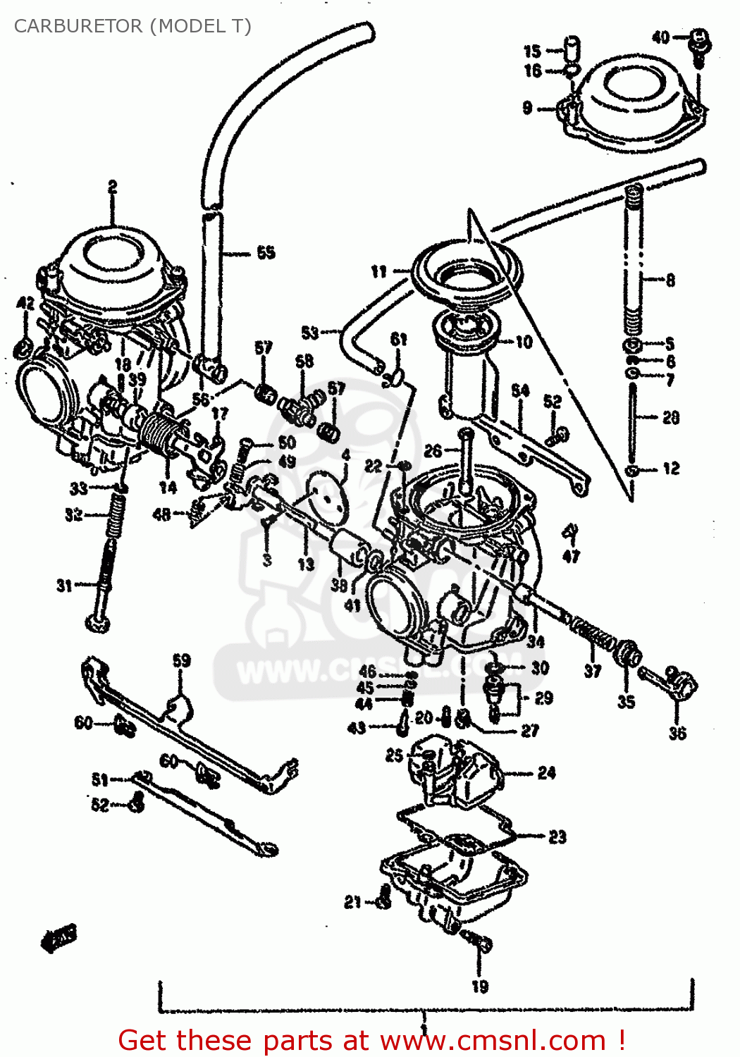 CARBURETOR (MODEL T) GS500E 1996 (T) (E02 E04 E18 E22 E24 E25 E34)