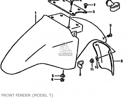 FRONT FENDER (MODEL T) - GS500E 1996 (T) (E02 E04 E18 E22 E24 E25 E34)