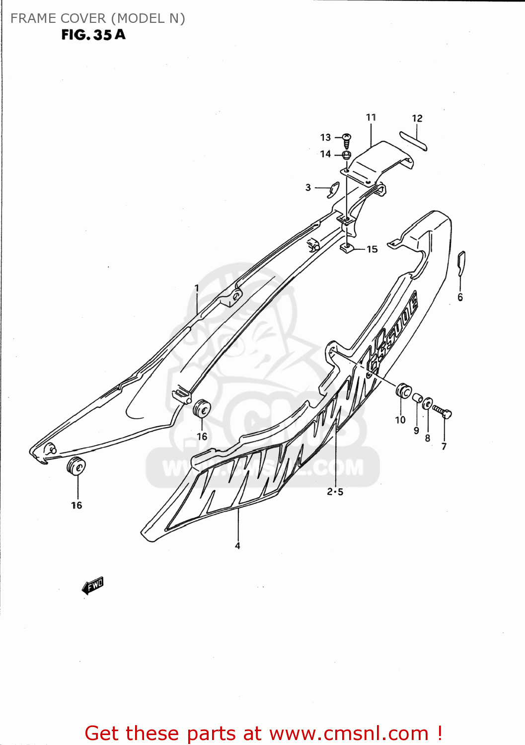 FRAME COVER (MODEL N) GS500E 1996 (T) USA (E03)