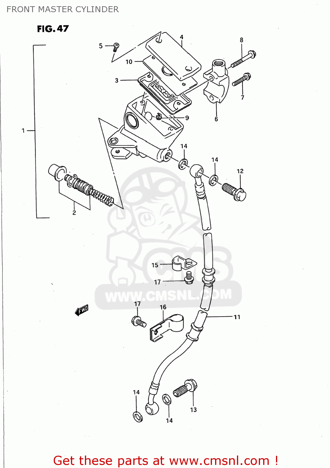 FRONT MASTER CYLINDER GS500E 1996 (T) USA (E03)
