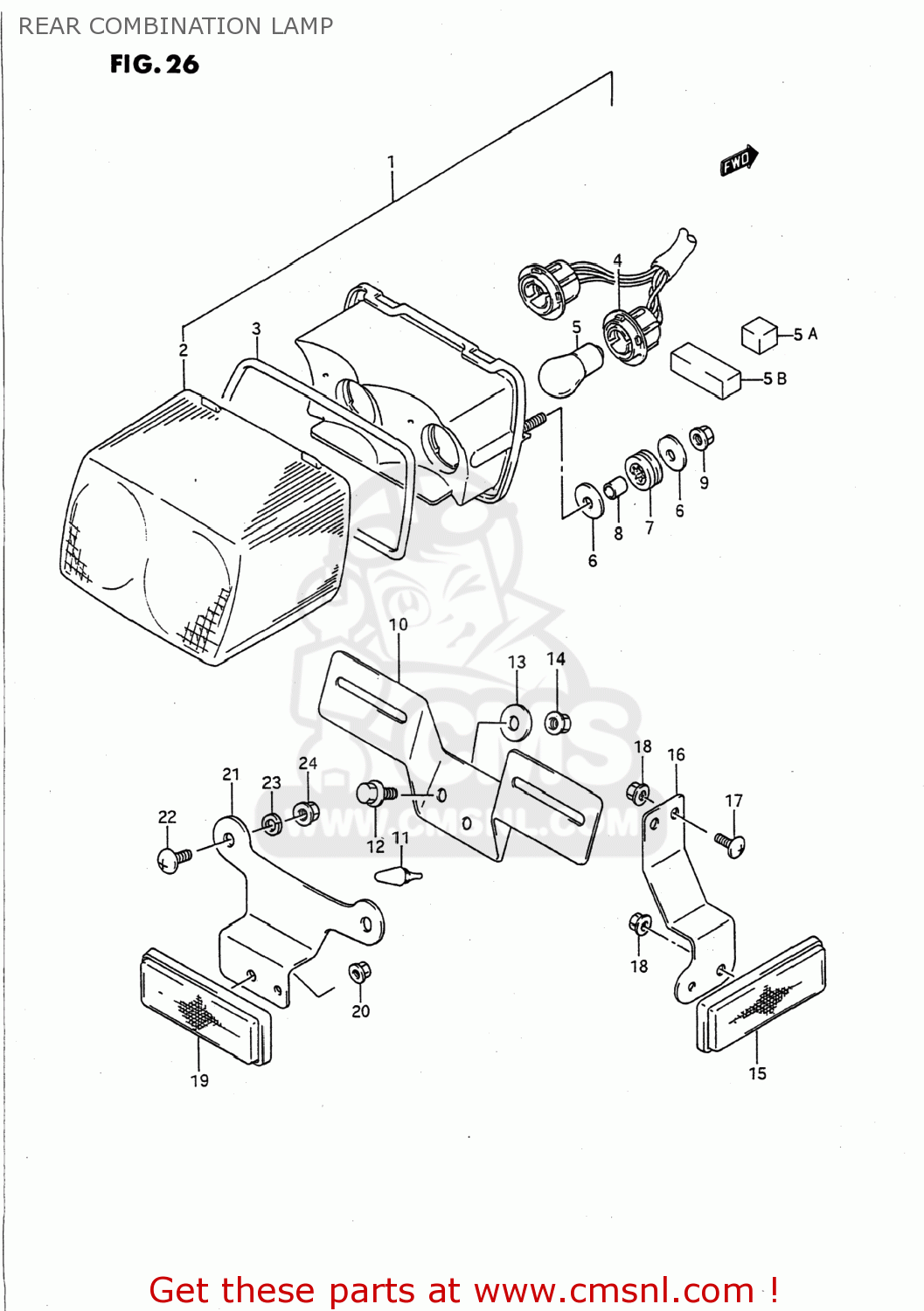 REAR COMBINATION LAMP GS500E 1996 (T) USA (E03)