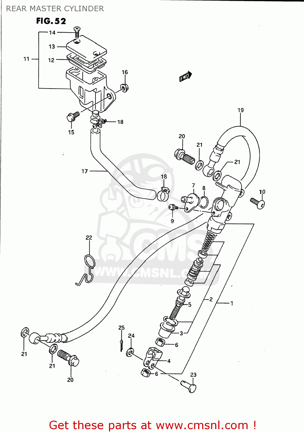 REAR MASTER CYLINDER GS500E 1996 (T) USA (E03)