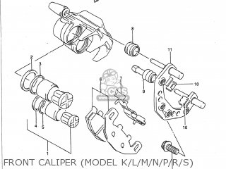 FRONT CALIPER (MODEL K/L/M/N/P/R/S) - GS500E 1996 (T) USA (E03)
