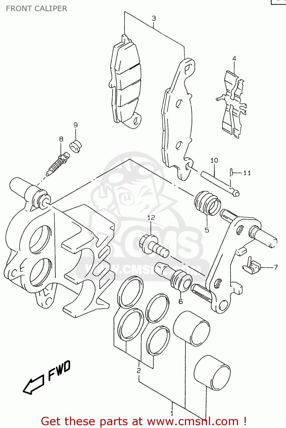 FRONT CALIPER GS500E 1997 (V) (E02 E04 E22 E24 E25 E34 E37)