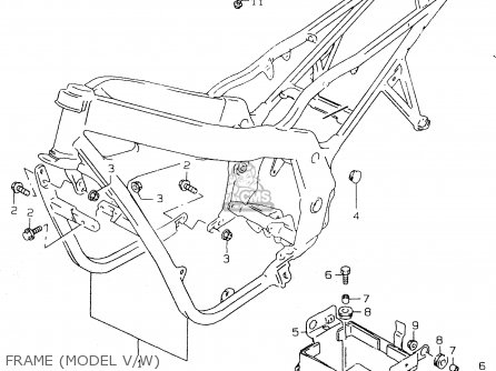 FRAME (MODEL V/W) - GS500E 1997 (V) (E02 E04 E22 E24 E25 E34 E37)