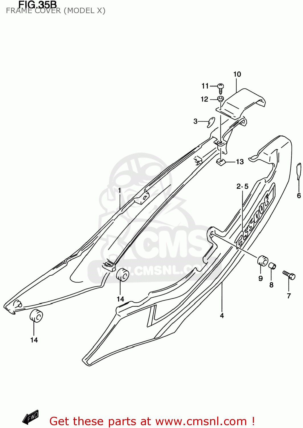FRAME COVER (MODEL X) GS500E 1997 (V) USA CANADA (E03) (E28)