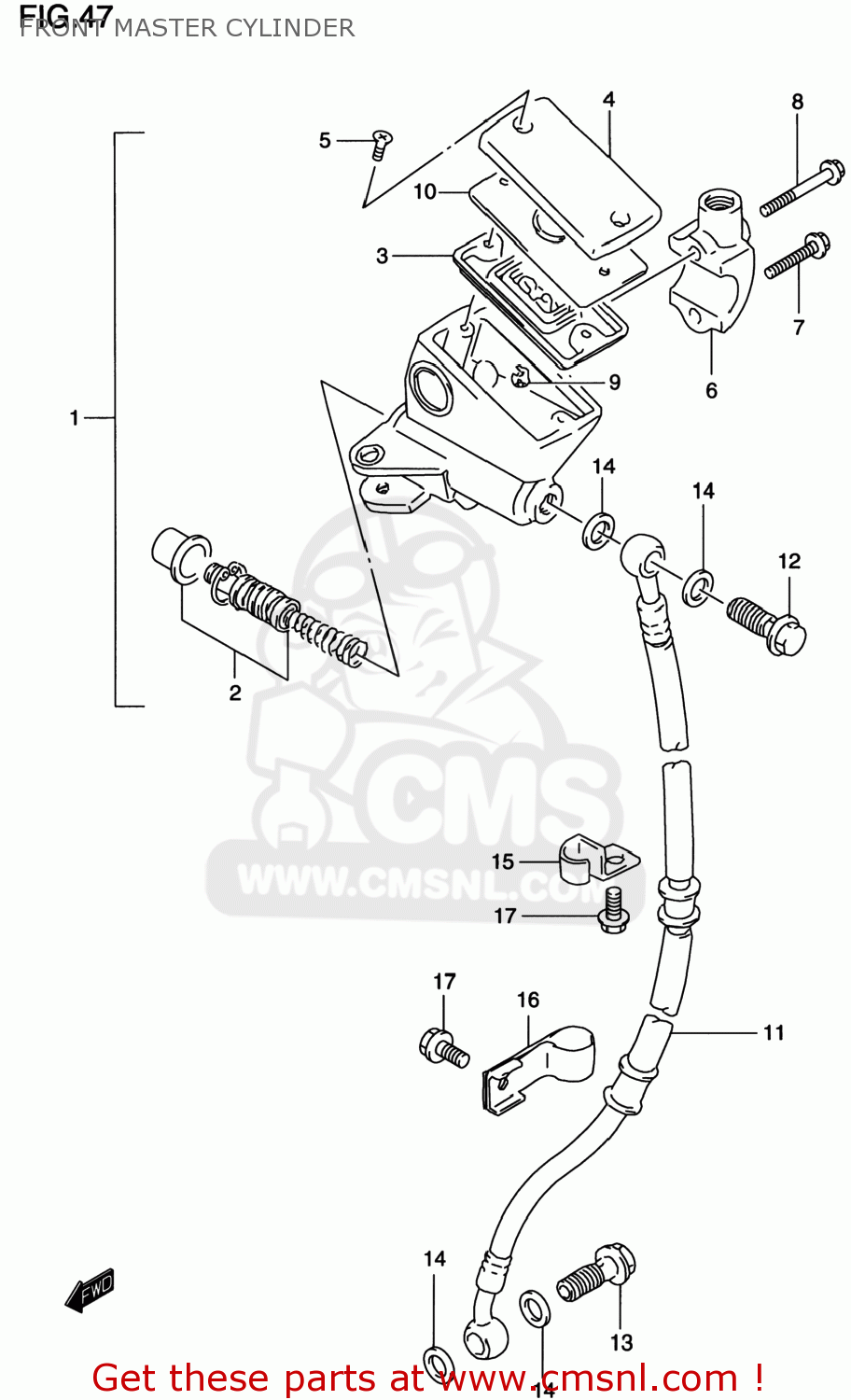 FRONT MASTER CYLINDER GS500E 1997 (V) USA CANADA (E03) (E28)