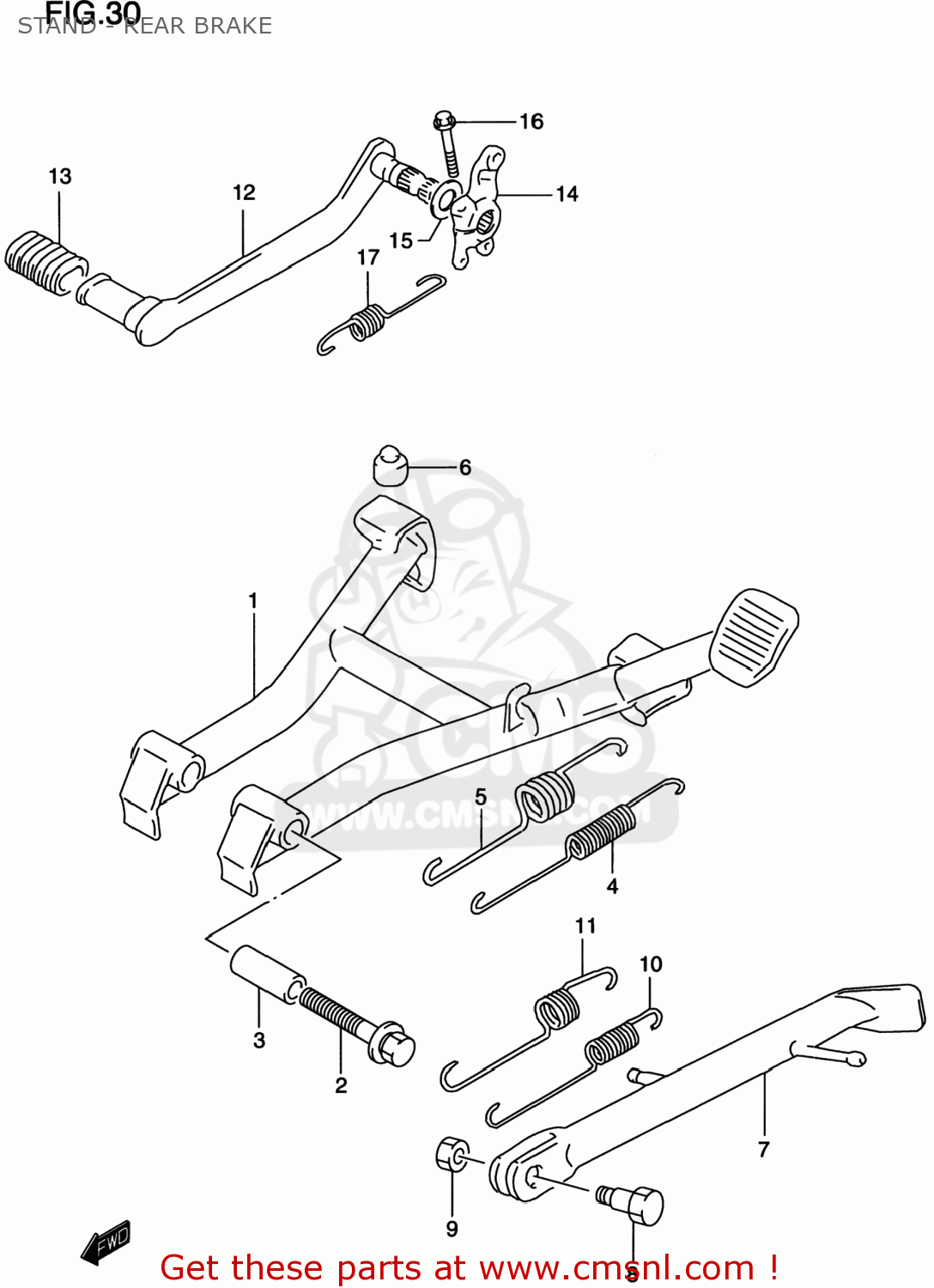 STAND - REAR BRAKE GS500E 1997 (V) USA CANADA (E03) (E28)