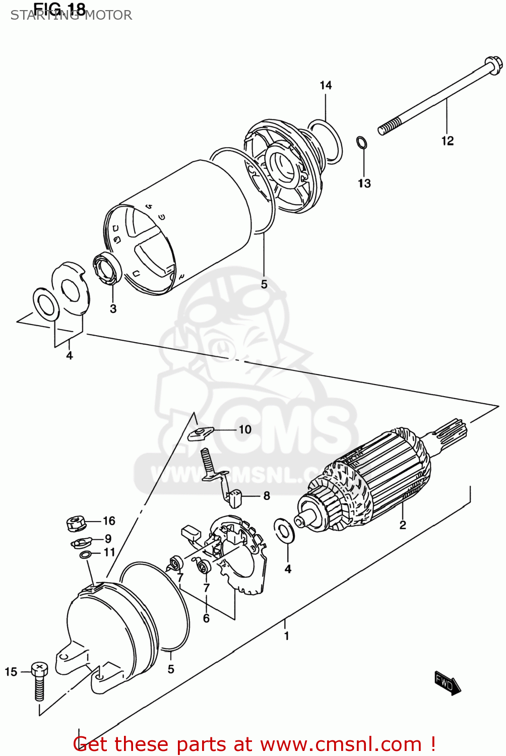 STARTING MOTOR GS500E 1997 (V) USA CANADA (E03) (E28)