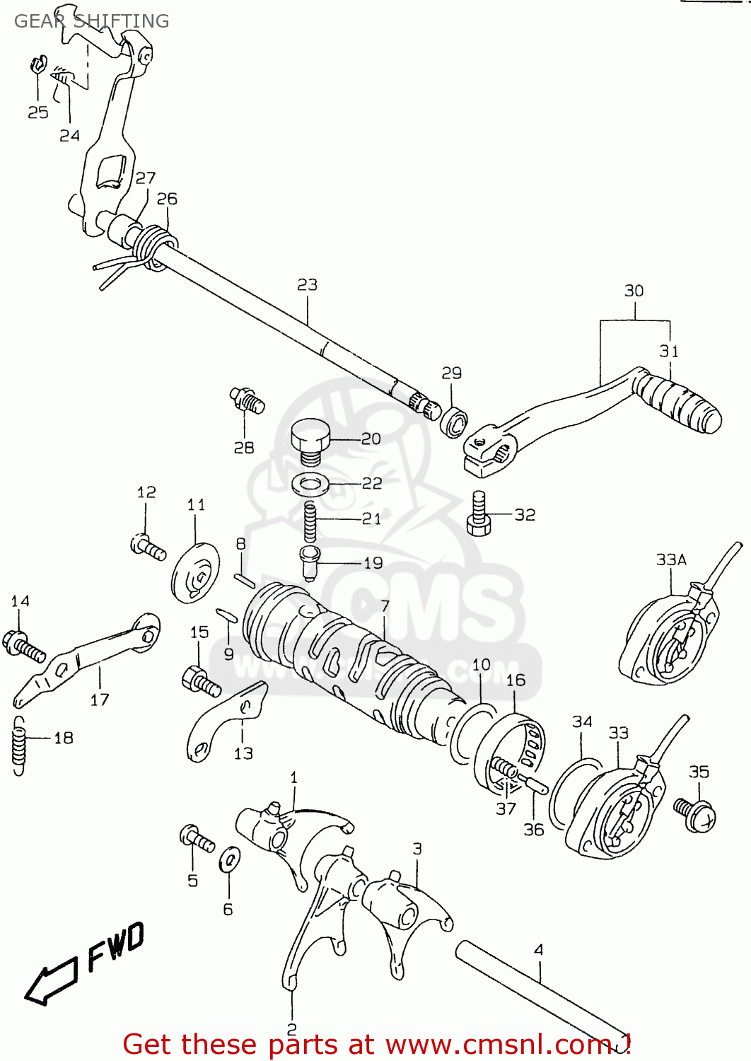 GEAR SHIFTING GS500E 1998 (W) (E02 E04 E18 E22 E24 E25 E34 E37)