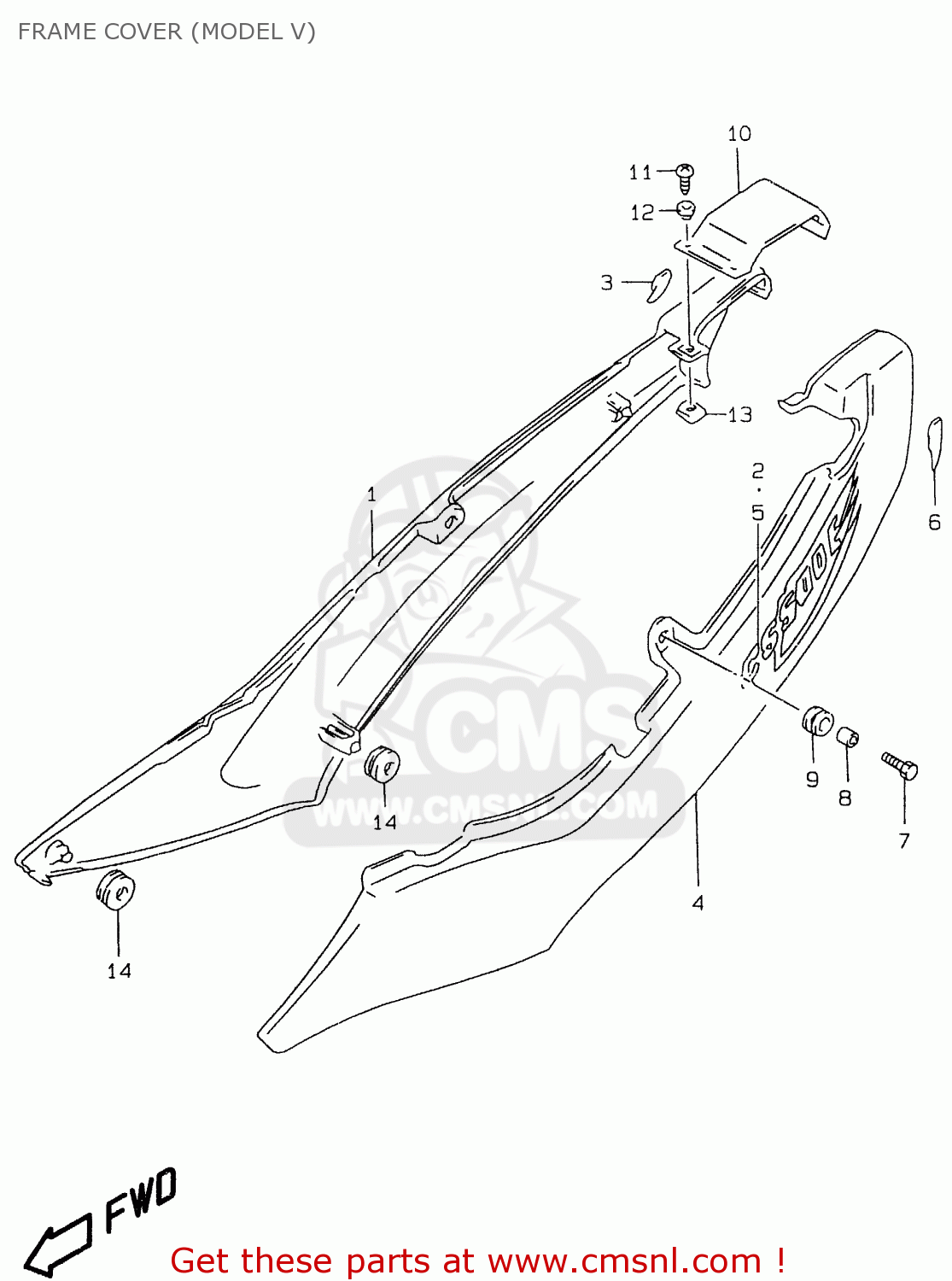 FRAME COVER (MODEL V) GS500E 1998 (W) (E02 E04 E18 E22 E24 E25 E34 E37)