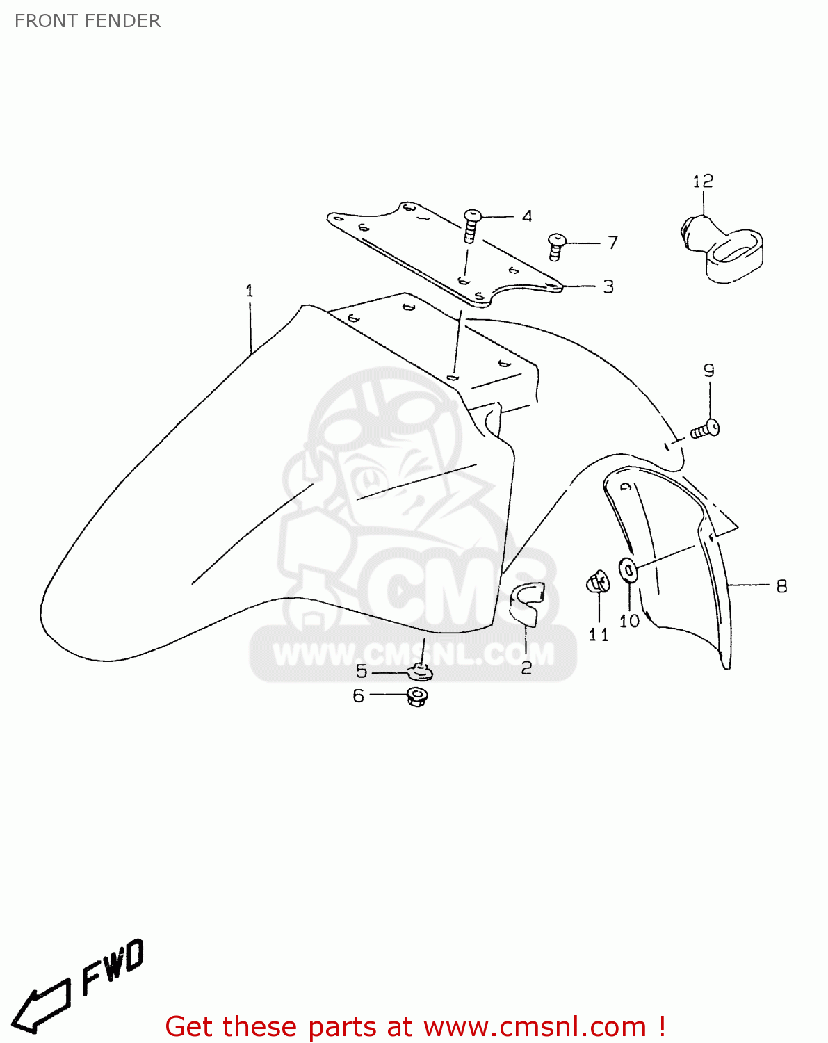 FRONT FENDER GS500E 1998 (W) (E02 E04 E18 E22 E24 E25 E34 E37)
