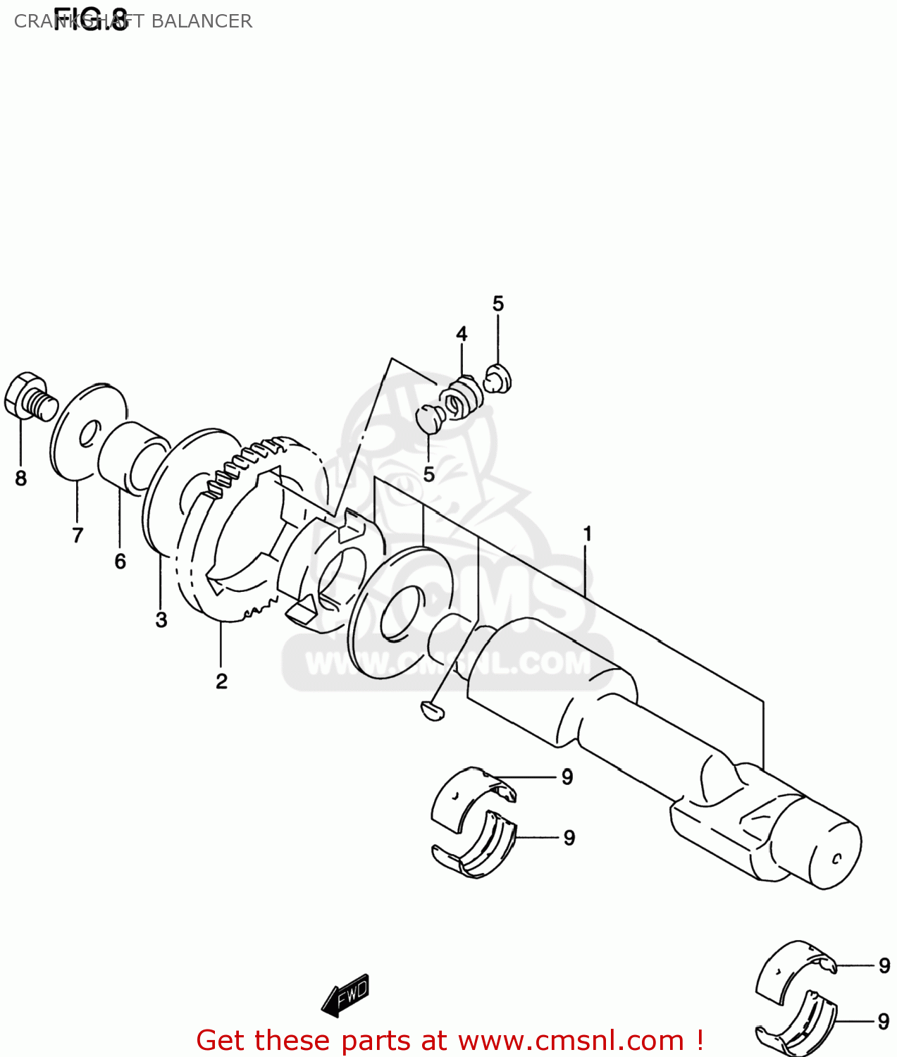 CRANKSHAFT BALANCER GS500E 1998 (W) USA CANADA (E03) (E28)