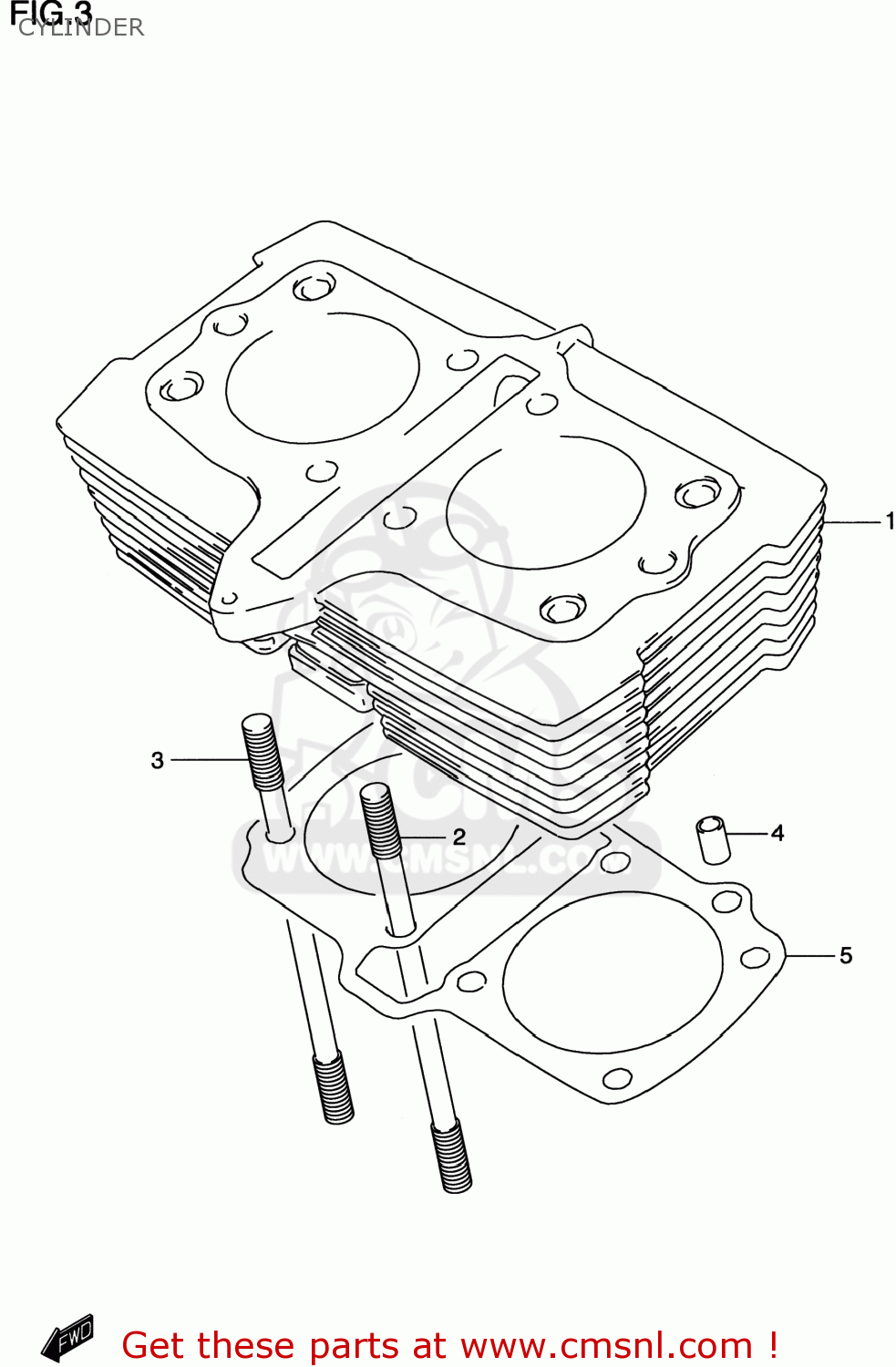 CYLINDER GS500E 1998 (W) USA CANADA (E03) (E28)