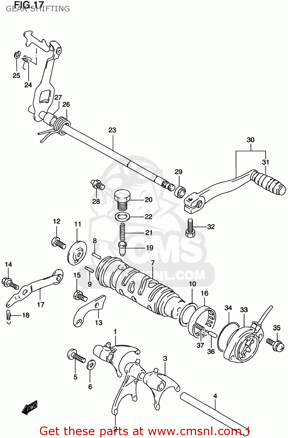 GEAR SHIFTING GS500E 1998 (W) USA CANADA (E03) (E28)