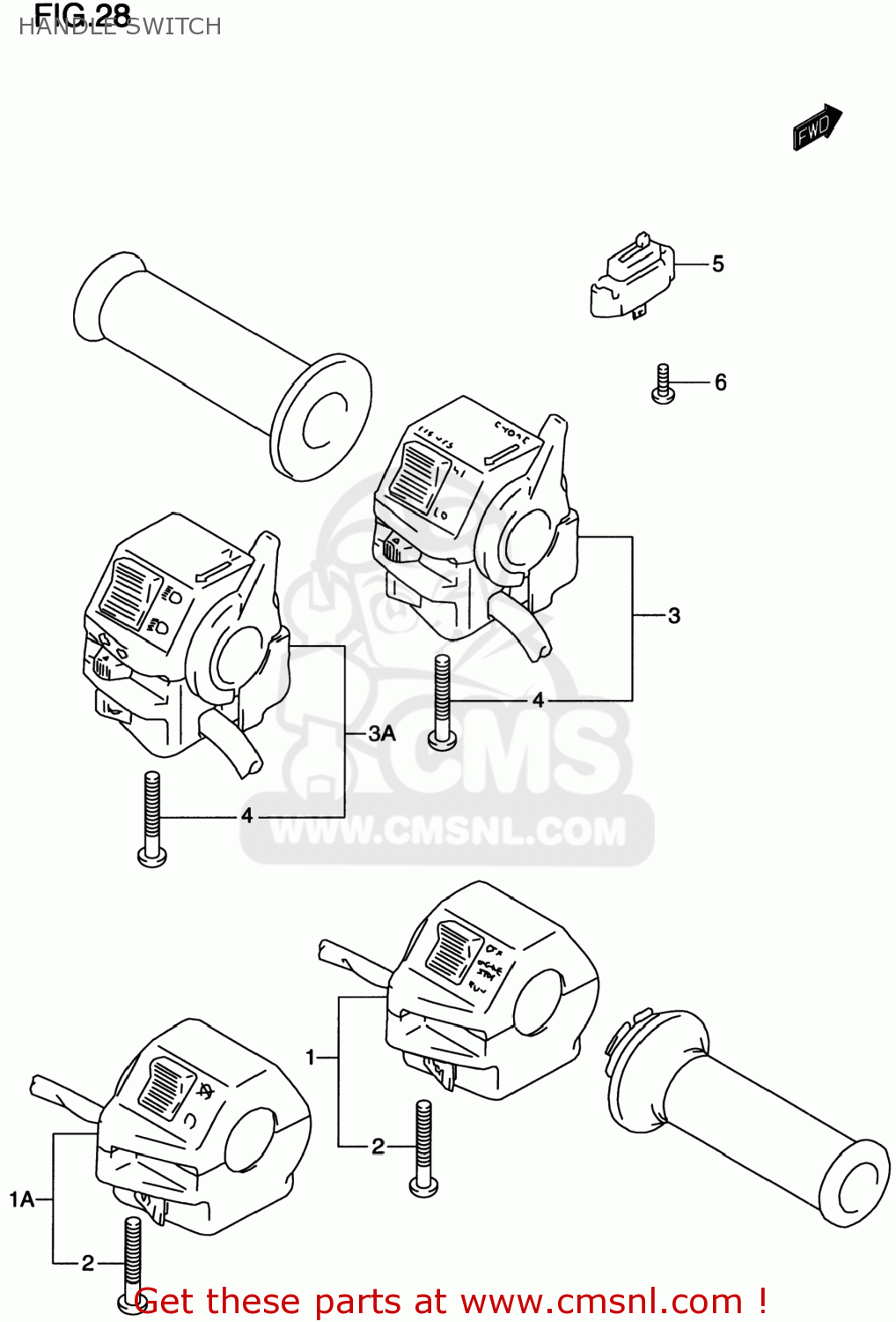 HANDLE SWITCH GS500E 1998 (W) USA CANADA (E03) (E28)