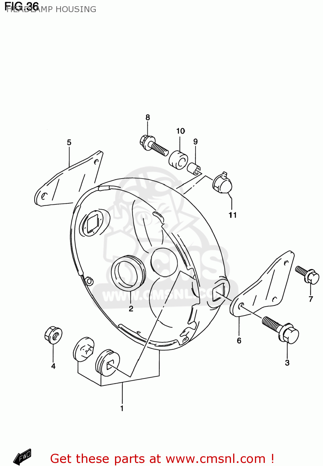HEADLAMP HOUSING GS500E 1998 (W) USA CANADA (E03) (E28)