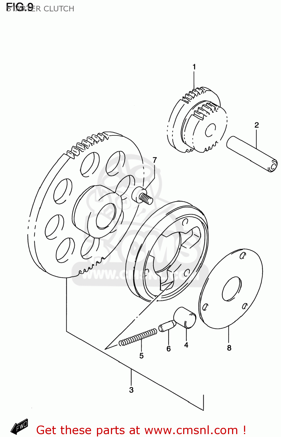 STARTER CLUTCH GS500E 1998 (W) USA CANADA (E03) (E28)