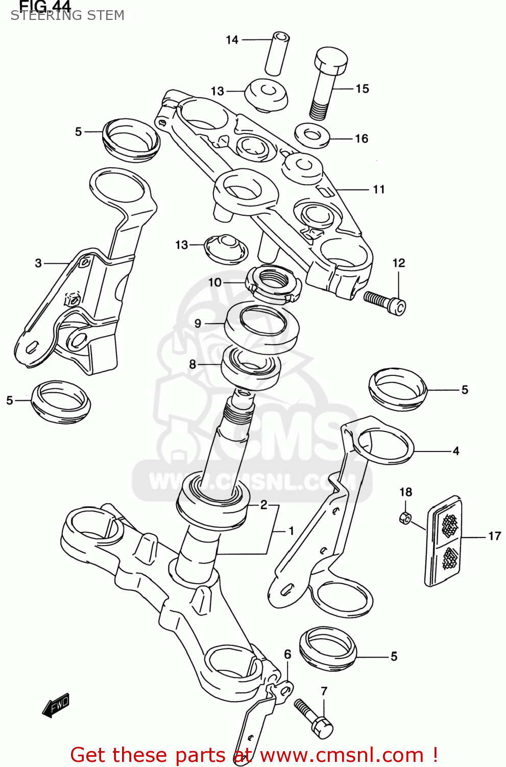 STEERING STEM GS500E 1998 (W) USA CANADA (E03) (E28)
