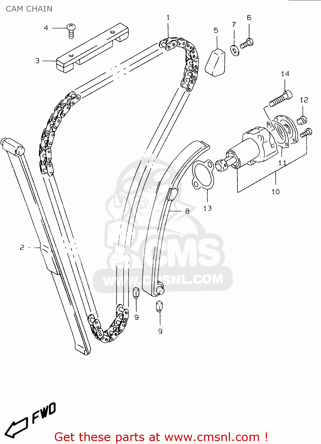 CAM CHAIN GS500E 1999 (X) (E02 E04 E22 E24 E25 E34 E37)
