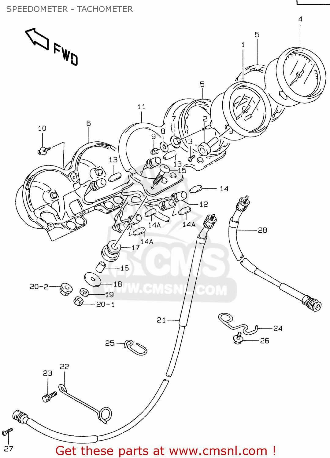 SPEEDOMETER - TACHOMETER GS500E 1999 (X) (E02 E04 E22 E24 E25 E34 E37)