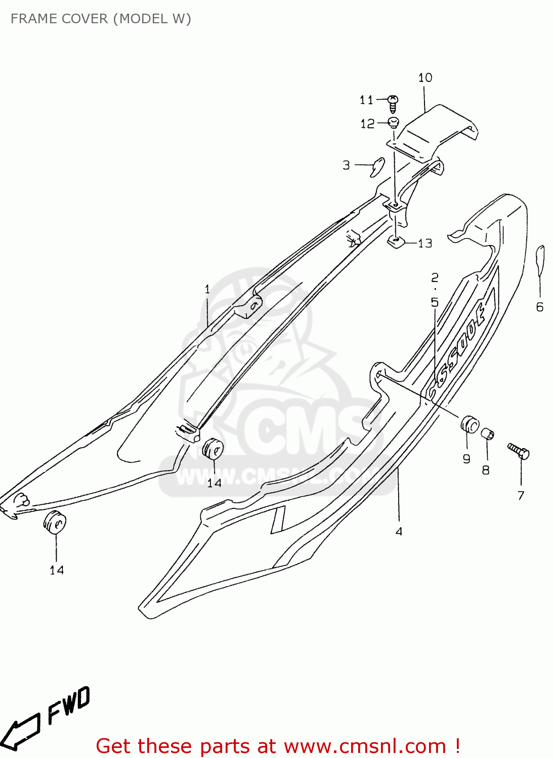 FRAME COVER (MODEL W) GS500E 1999 (X) (E02 E04 E22 E24 E25 E34 E37)