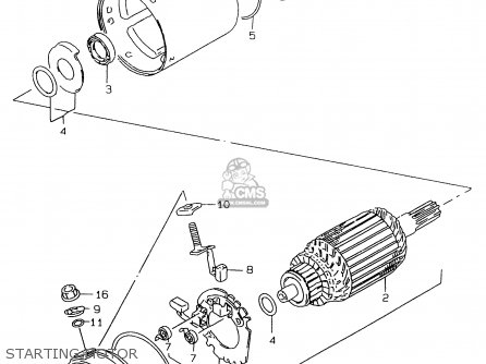 STARTING MOTOR - GS500E 1999 (X) (E02 E04 E22 E24 E25 E34 E37)