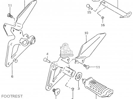 FOOTREST - GS500E 1999 (X) (E02 E04 E22 E24 E25 E34 E37)