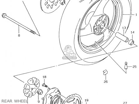 REAR WHEEL - GS500E 1999 (X) (E02 E04 E22 E24 E25 E34 E37)